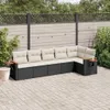 Design 6-tlg. Garten-Sofagarnitur mit Kissen Schwarz Poly Produktbild-Vorschau 1