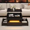 STILVORA 65 x 65 x 38.5 cm Couchtisch anhebbarer Produktbild-Vorschau 2