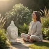 Relaxdays Buddha Kopf, HBT: 78x45x39 cm, XXL Zen-Deko für Produktbild-Vorschau 3