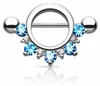 Brustwarzenpiercing Schild Nippelpiercing mit Zirkonia Produktbild-Vorschau 1