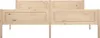 A front view of a wooden bed frame against a white background. Produktbild-Vorschau