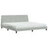 Bett mit Matratze Hellgrau 200x200 cm Samt Produktbild-Vorschau 1