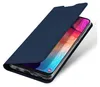 A dark blue flip case for a smartphone is shown partially open, revealing the phone's screen. Náhľad obrázku produktu