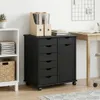 vidaXL Skriňa na kolieskach Čierna 63,5 x 39 x 65,5 cm Náhľad obrázku produktu 2