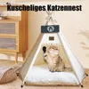 Haustierzelt für Katzen und Hunde,Katzenzelt mit Kissen, Produktbild-Vorschau 4