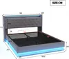 A diagram of a bed with dimensions and measurements. Produktbild-Vorschau