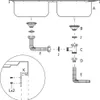 Diagram showing the assembly of a kitchen sink drain system. Podgląd zdjęcia produktu