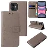 Collage of images showing a flip phone case for an iPhone 11, with floral and butterfly designs.
