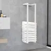 vidaXL Vešiak na uteráky biely 25x20x95 cm Oceľ Náhľad obrázku produktu 2