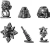 Six metallic game tokens arranged in two rows of three against a white background. Produktbild-Vorschau