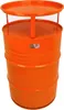 An orange barrel-shaped table with a circular top. Podgląd zdjęcia produktu