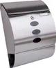 A stainless steel mailbox with a newspaper compartment and a nameplate. Produktbild-Vorschau
