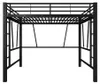 Metall Hochbett Schwarz mit Doppel-Leiter, Stauraum, Produktbild-Vorschau 10