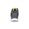 The back view of a single gray athletic shoe with a white sole and a green interior. Náhled obrázku produktu