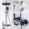 Duschsystem Schwarz mit Thermostat & LED-Display – Produktbild-Vorschau 2