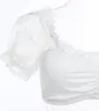Weißes Dirndlbluse-Trachten-Shirt mit Spitzenkleid,  Produktbild-Vorschau 3