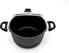 A black pot with a glass lid and silver handles is shown against a white background. Náhľad obrázku produktu