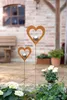 2x Gartenstecker Herz Metall Rost Optik Silberkugel Produktbild-Vorschau 5