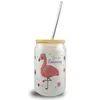 Flamingo Trinkglas mit Bambusdeckel mit Spruch You are Produktbild-Vorschau 1