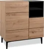 Kommode Ted 80cm 2 Türen - Eiche/schwarz Produktbild-Vorschau 1