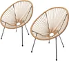 Two beige Acapulco chairs with black metal legs on a white background. Produktbild-Vorschau