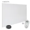 A white infrared heating panel with a thermostat and plug shown next to it, on a white background. Anteprima dell’immagine prodotto
