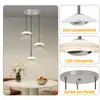 A collage showing a pendant light fixture over a dining table, with close-ups of its components. Anteprima dell’immagine prodotto
