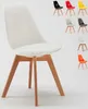 A white chair with wooden legs is shown in the foreground, with smaller images of chairs in various colors in the background. Anteprima dell’immagine prodotto