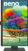 A monitor displaying a colorful abstract image with a person holding a smoke bomb in the foreground. Produktbild-Vorschau