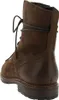 A rear view of a brown leather and suede lace-up boot. Produktbild-Vorschau