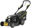 A black and yellow Texas lawnmower is shown against a white background. Produktbild-Vorschau