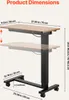 Diagram showing the dimensions of a mobile standing desk. Produktbild-Vorschau
