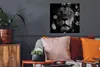 MuchoWow® Poster Blumen - Dschungel - Löwe - Schwarz - Weiß Produktbild-Vorschau 2