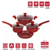 Herzberg HG-04715RED: 7 Pieces Marble Coated Cast Iron Voir les images du produit 4