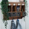 VINTAGE "LUNA" nástenná polica | Mahagón, 60 cm | Drevená Náhľad obrázku produktu 3