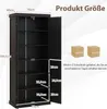 A black cabinet with dimensions indicated by text and lines. Voir les images du produit