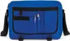 A blue messenger bag with black trim and straps is shown against a white background. Anteprima dell’immagine prodotto