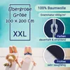 Strandtuch XXL aus Baumwolle, 100x200 cm, marine-weiß Produktbild-Vorschau 2