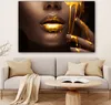 MuchoWow® - Obraz na płótnie - Gold - Woman - Colour - Lips Podgląd zdjęcia produktu 6