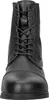 A close-up front view of a black lace-up boot. Produktbild-Vorschau