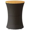 The Living Store Garten-Beistelltisch Trommelform Schwarz Produktbild-Vorschau 5