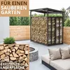 Kaminholzregal Metall mit Dach 185x105x185 verzinkt 1m tief Produktbild-Vorschau 4