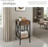 Table d'appoint Dayton 35x35x70,5cm - Bois foncé Voir les images du produit 5