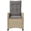 A front view of a beige rattan armchair with a gray cushion. Podgląd zdjęcia produktu