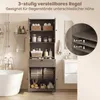 COSTWAY Badezimmerschrank, Hochschrank mit 4 Türen & 1 Produktbild-Vorschau 4