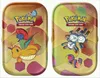 Two Pokemon trading card game mini tins, each featuring different Pokemon characters and the Pokemon Trading Card Game logo. Produktbild-Vorschau