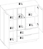 Highboard Alicante Hochkommode 120x38x136cm Walnuss Produktbild-Vorschau 2