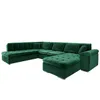 A green sectional sofa is shown against a white background. Náhľad obrázku produktu