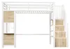 Hochbett mit Fensterdesign, Sicherheitsgeländer und offener Produktbild-Vorschau 10