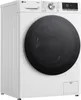 A white LG washing machine is shown from a three-quarter angle. Produktbild-Vorschau